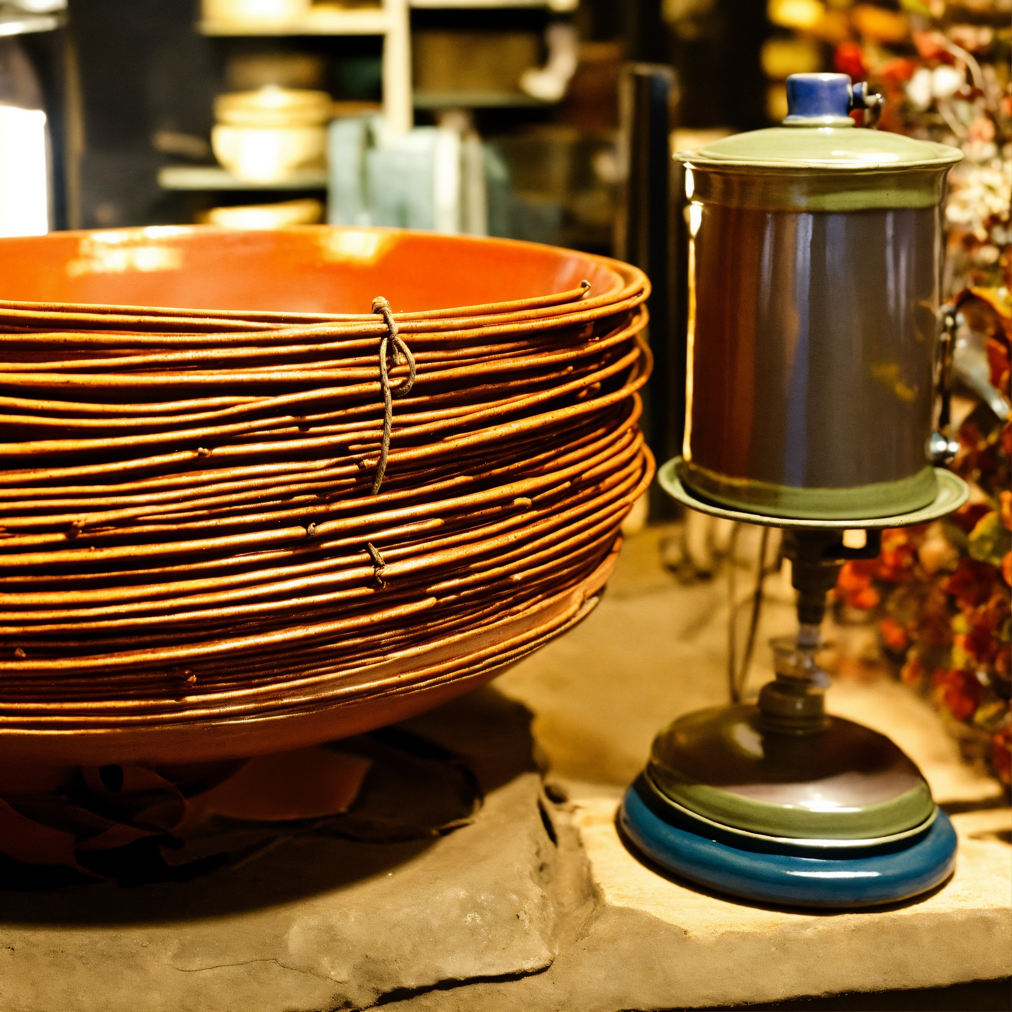 Eco-friendly production process showing natural materials